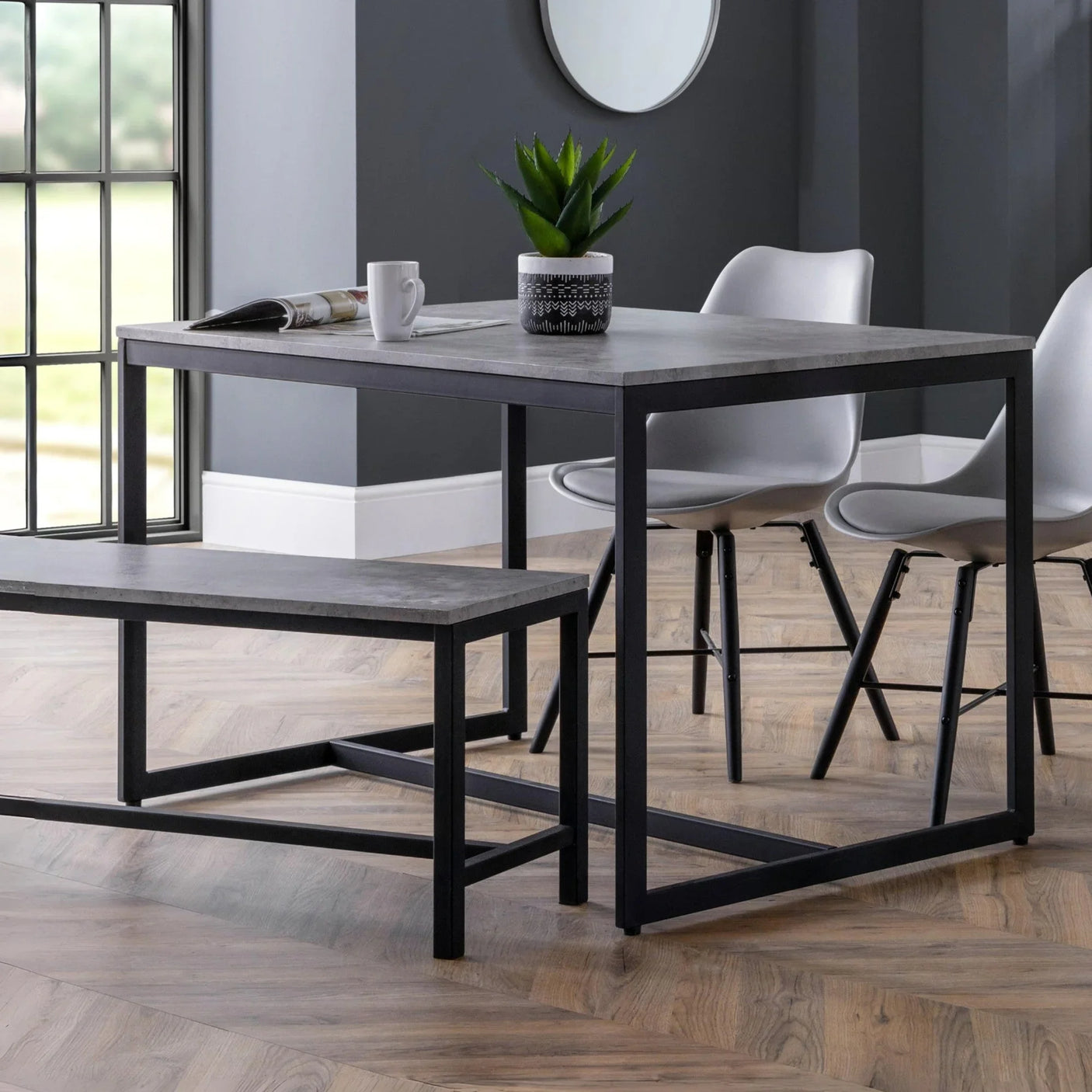 Staten Concrete Dining Table - Grey - STA106