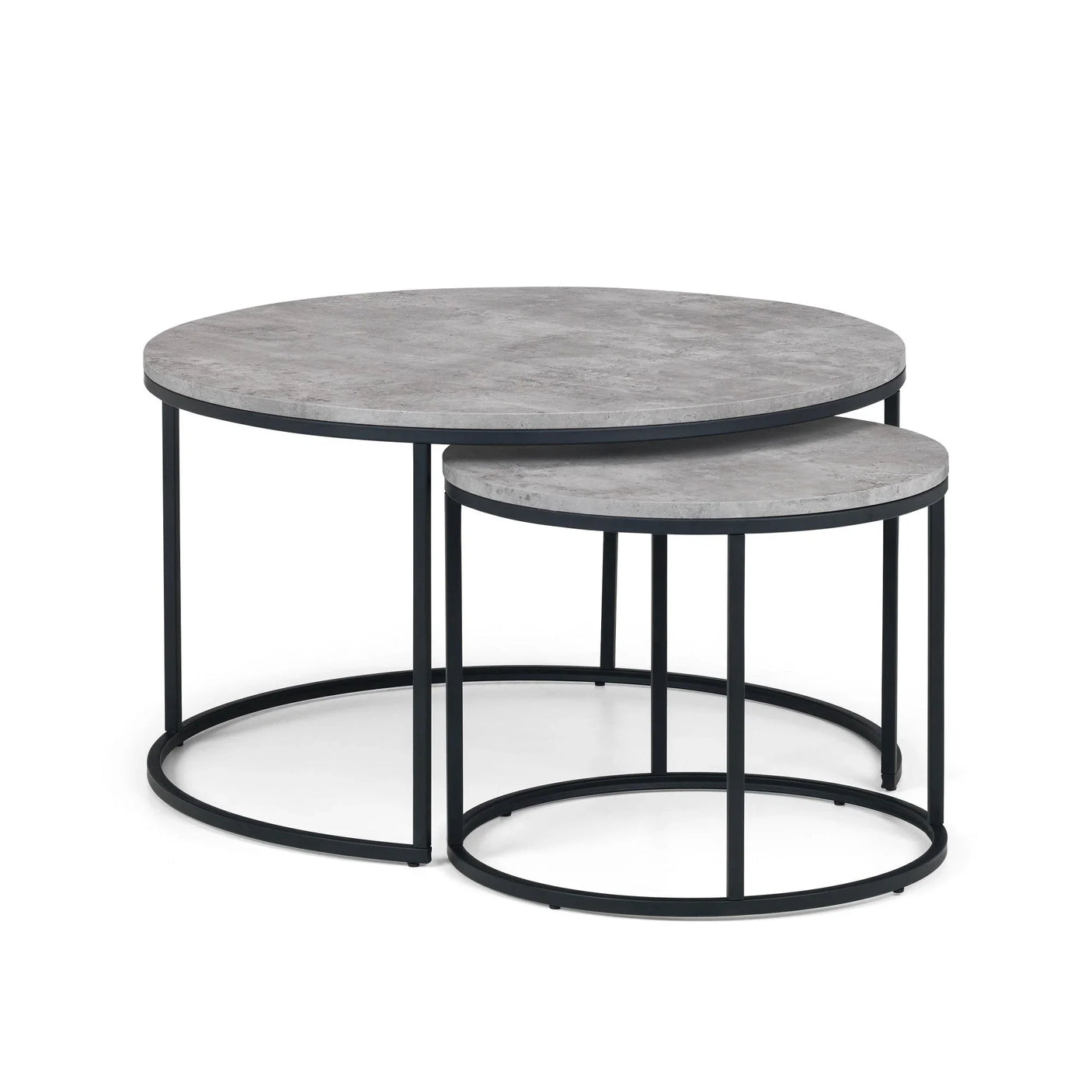 Staten Concrete Round Nesting Coffee Table - Grey - STA107
