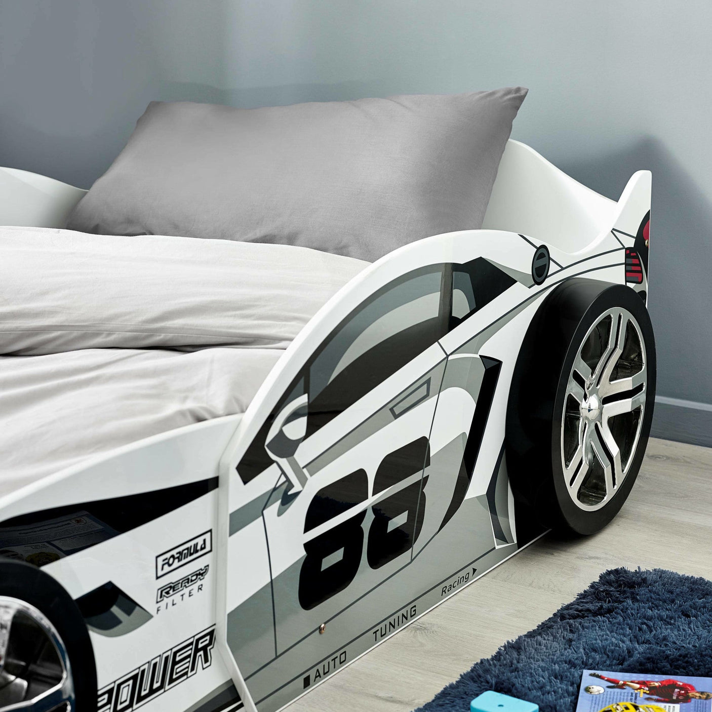 Storm Racer Car Bed - White - STO001