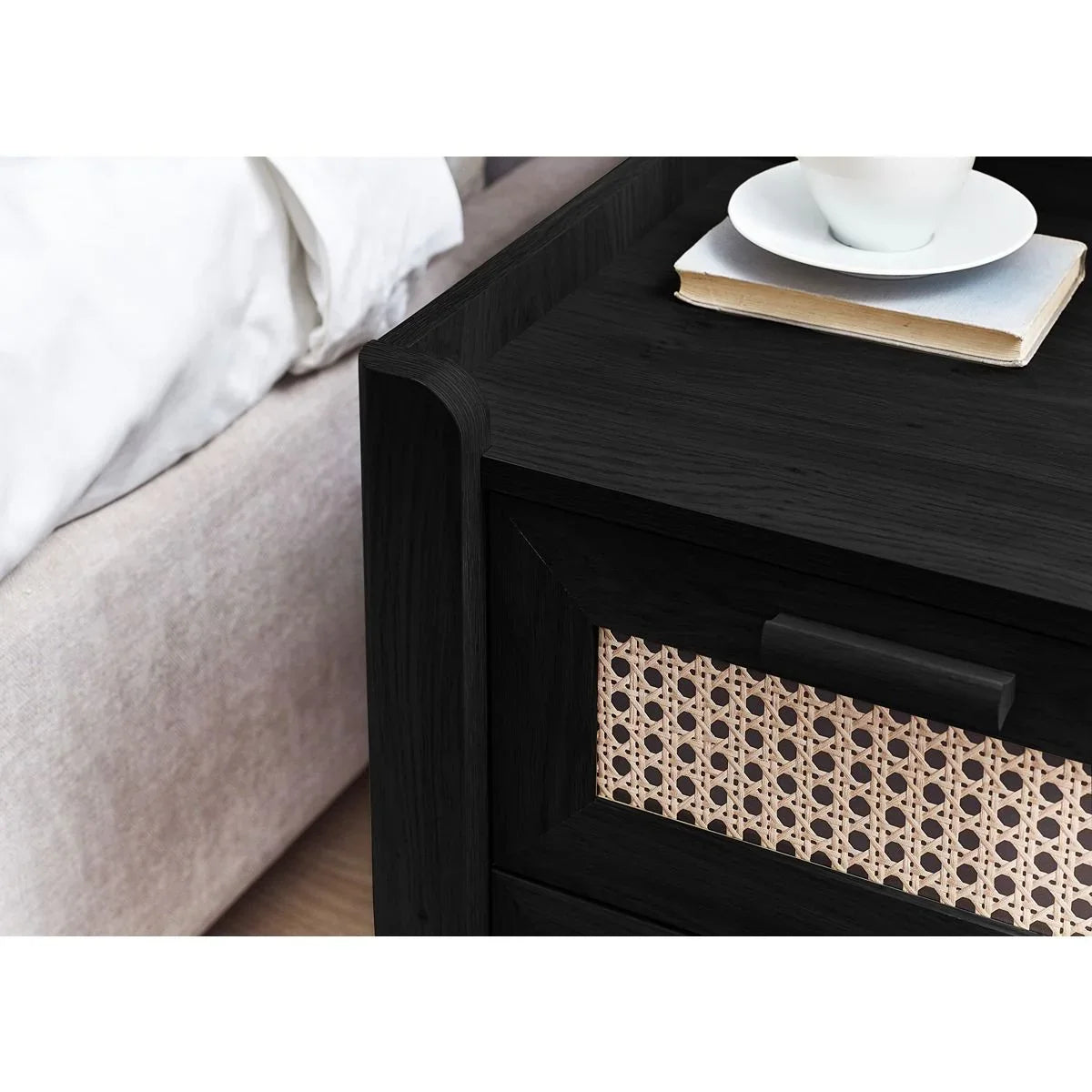 Sydney 2 Drawer Bedside - Black Ash