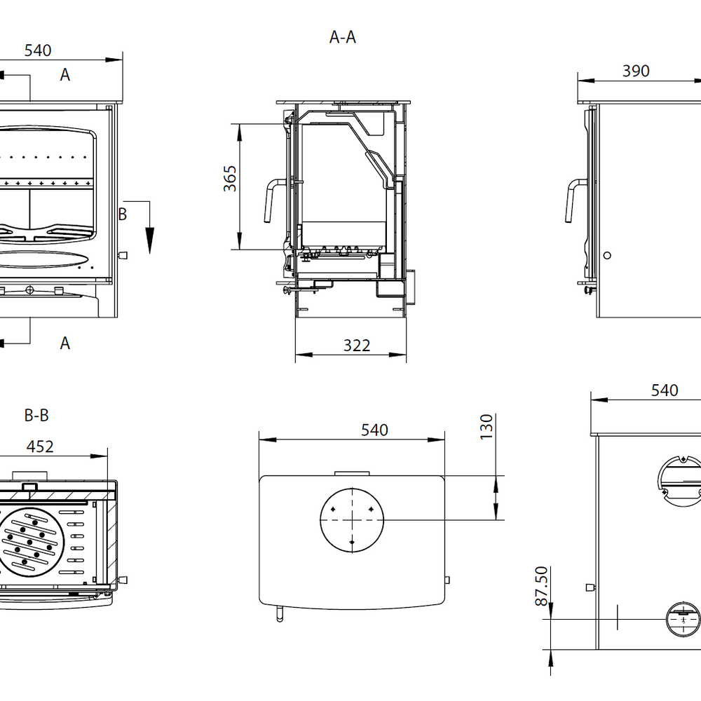 Sherwood 12kW Multi Fuel (Eco) - Technical Drawing