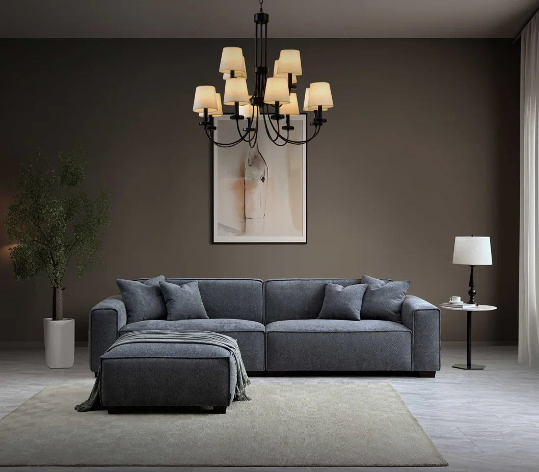 Aluxo Dakota Sofa Range in Charcoal Boucle