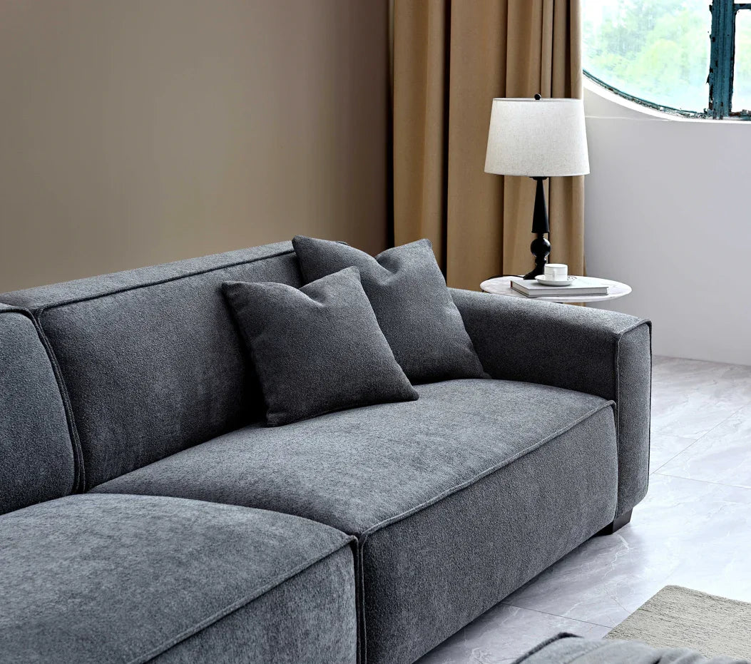 Aluxo Dakota Sofa Range in Charcoal Boucle