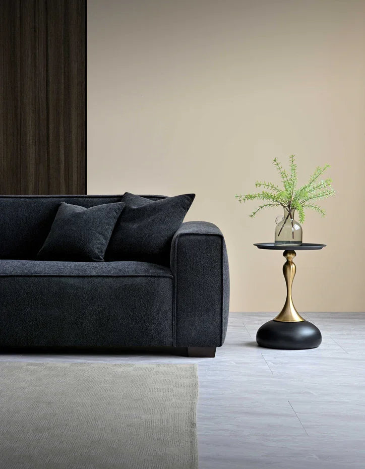 Aluxo Dakota Sofa Range Chaise in Midnight Boucle
