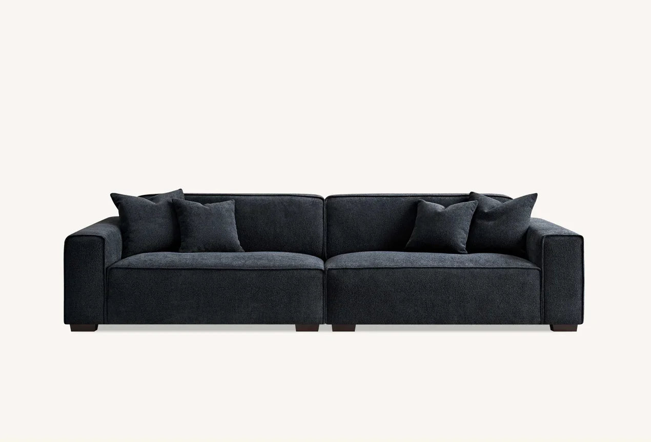 Aluxo Dakota Sofa Range Chaise in Midnight Boucle