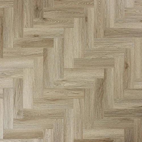 light oak herringbone laminate flooring with natural wood grain pattern