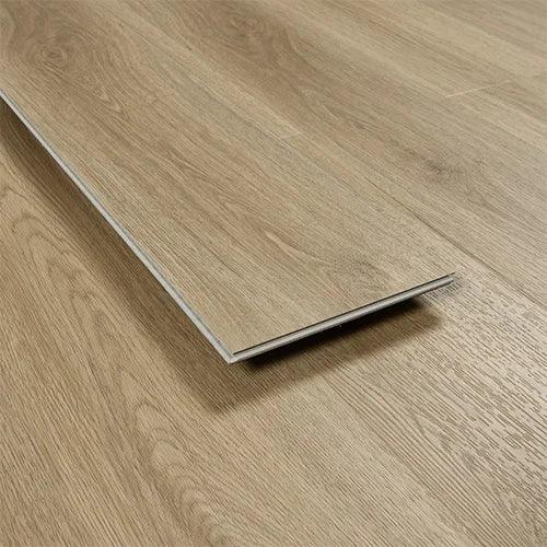 smoky oak laminate flooring plank with wood grain texture and natural finish