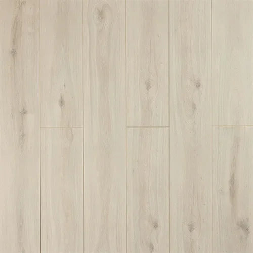 Sterling grey oak laminate flooring with wood grain texture and wide planks