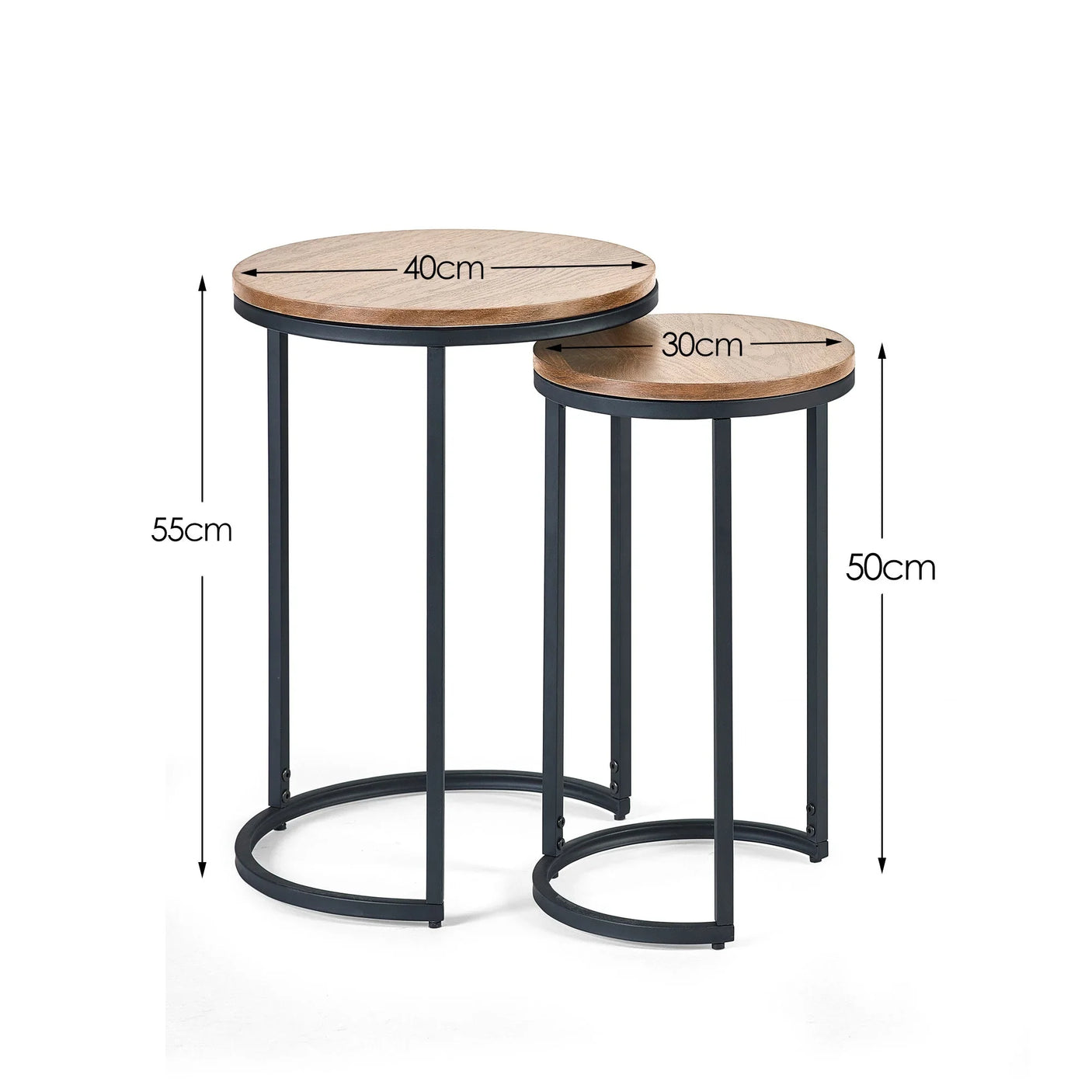 Tribeca Round Nesting Side Tables - Light Brown - TRI220