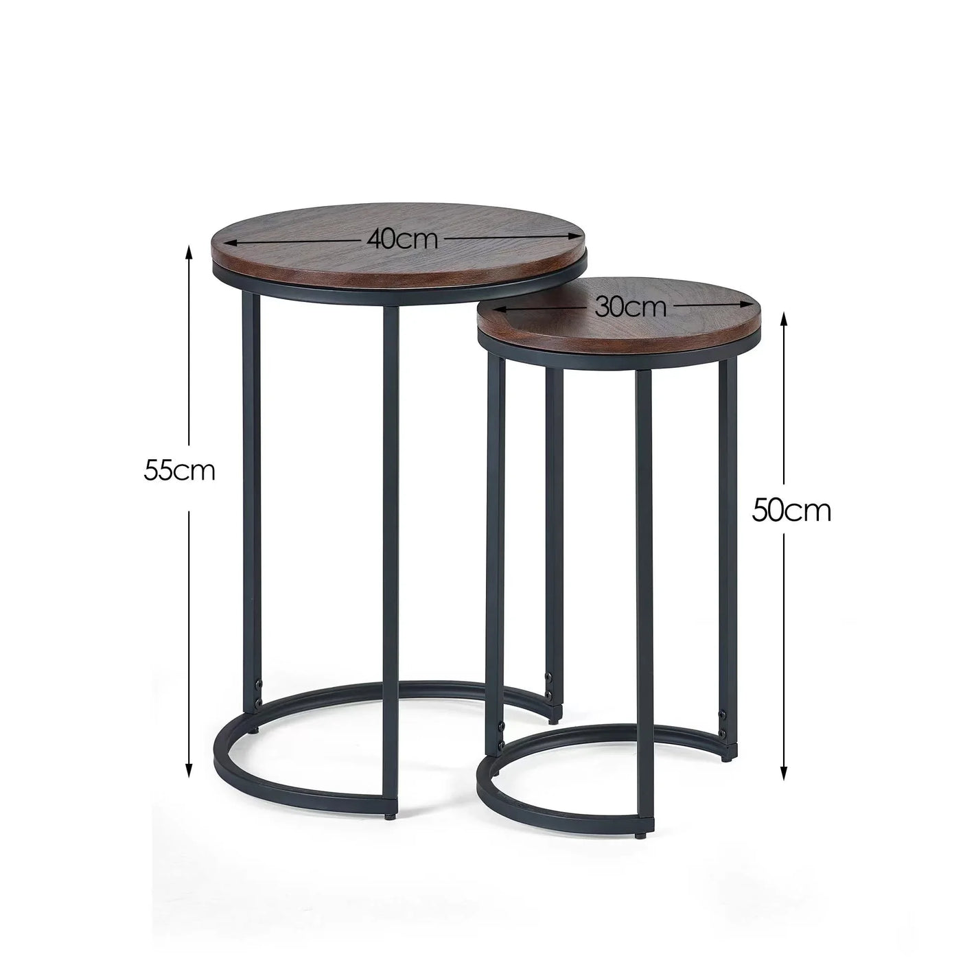 Tribeca Round Nesting Side Tables - Light Brown - TRI220