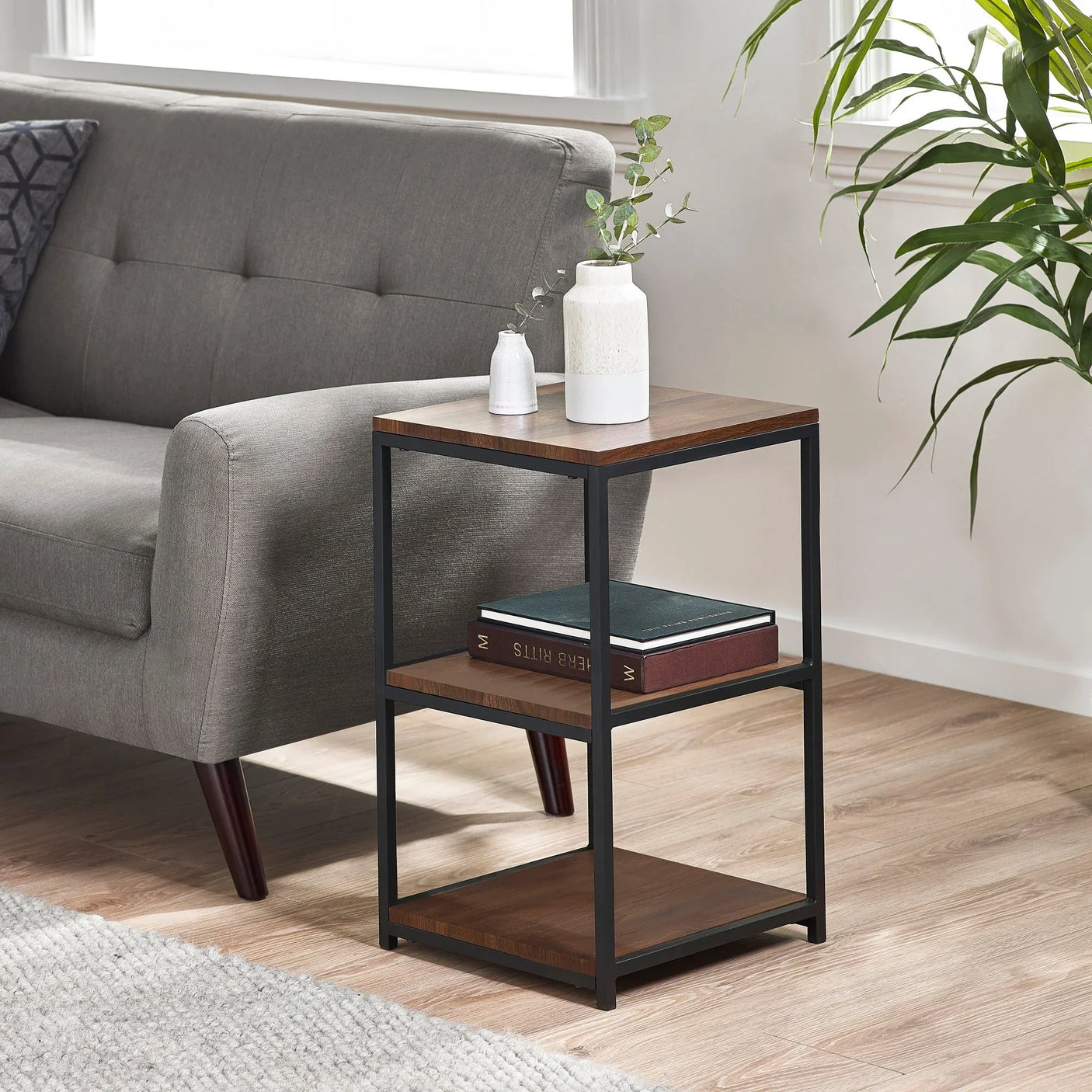 Tribeca Tall Narrow Side Table - Dark Brown - TRI521