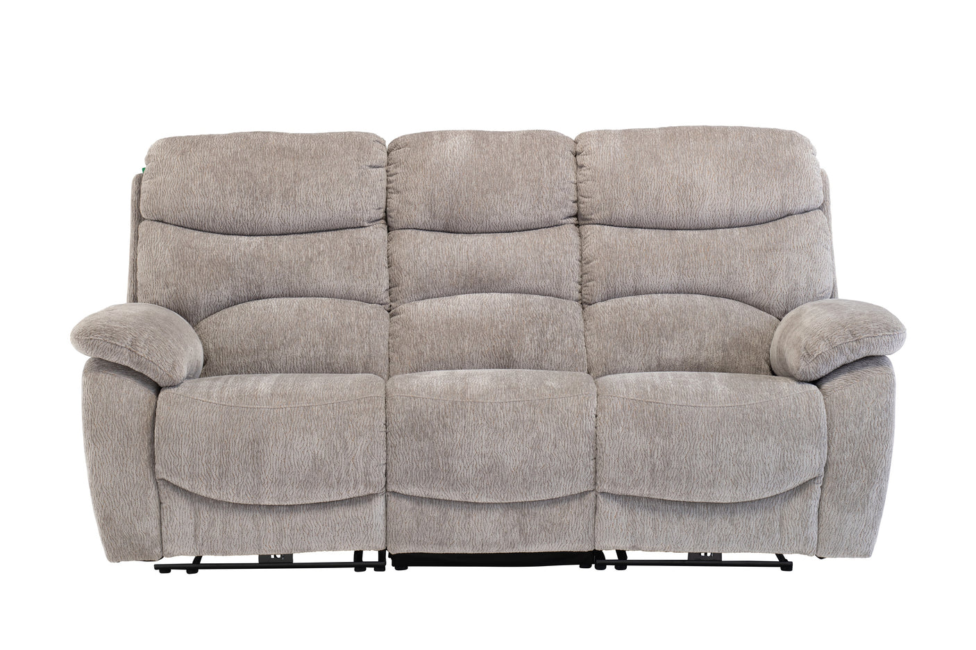 Light Grey Fabric Electric Recliner Sofa - 3 Seater Comfort
