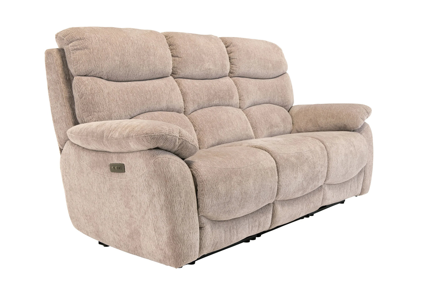 Mink Fabric Electric Recliner Sofa - 3 Seater Comfort Design