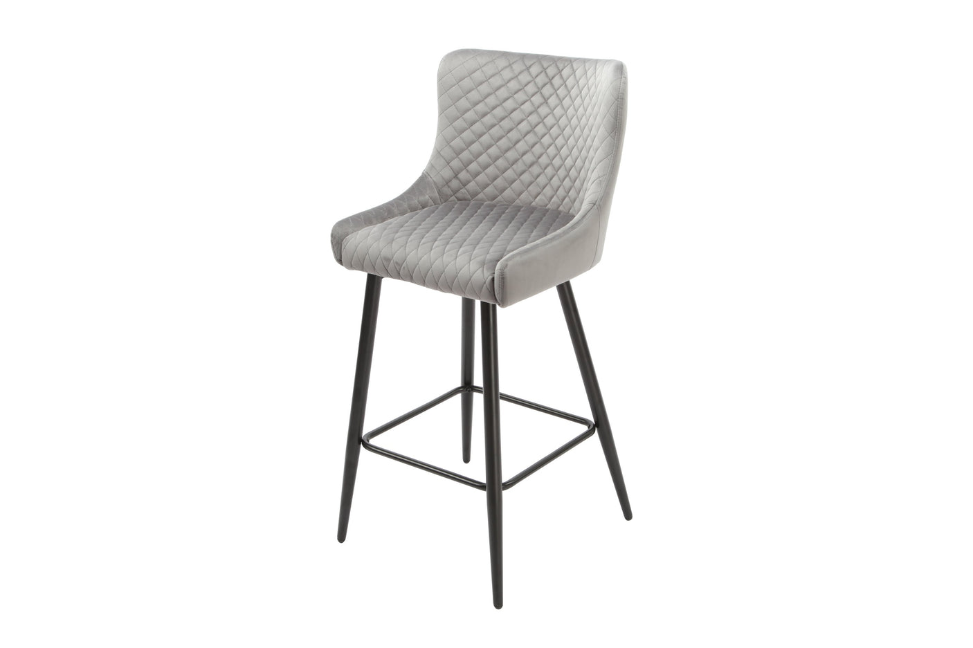 Talia Bar Stool Grey Velvet