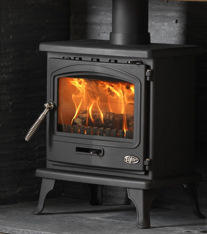 Tiger Eco 5kW multifuel stove with top flue outlet | Home Centre Direct UK