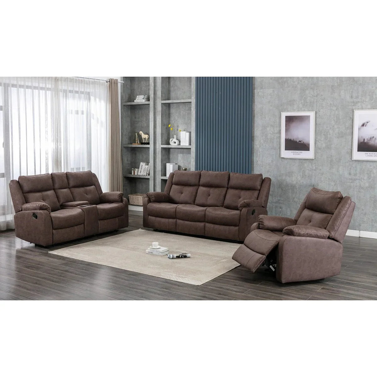 Casey Chestnut - 3 Seater W/ Drop Down Tray