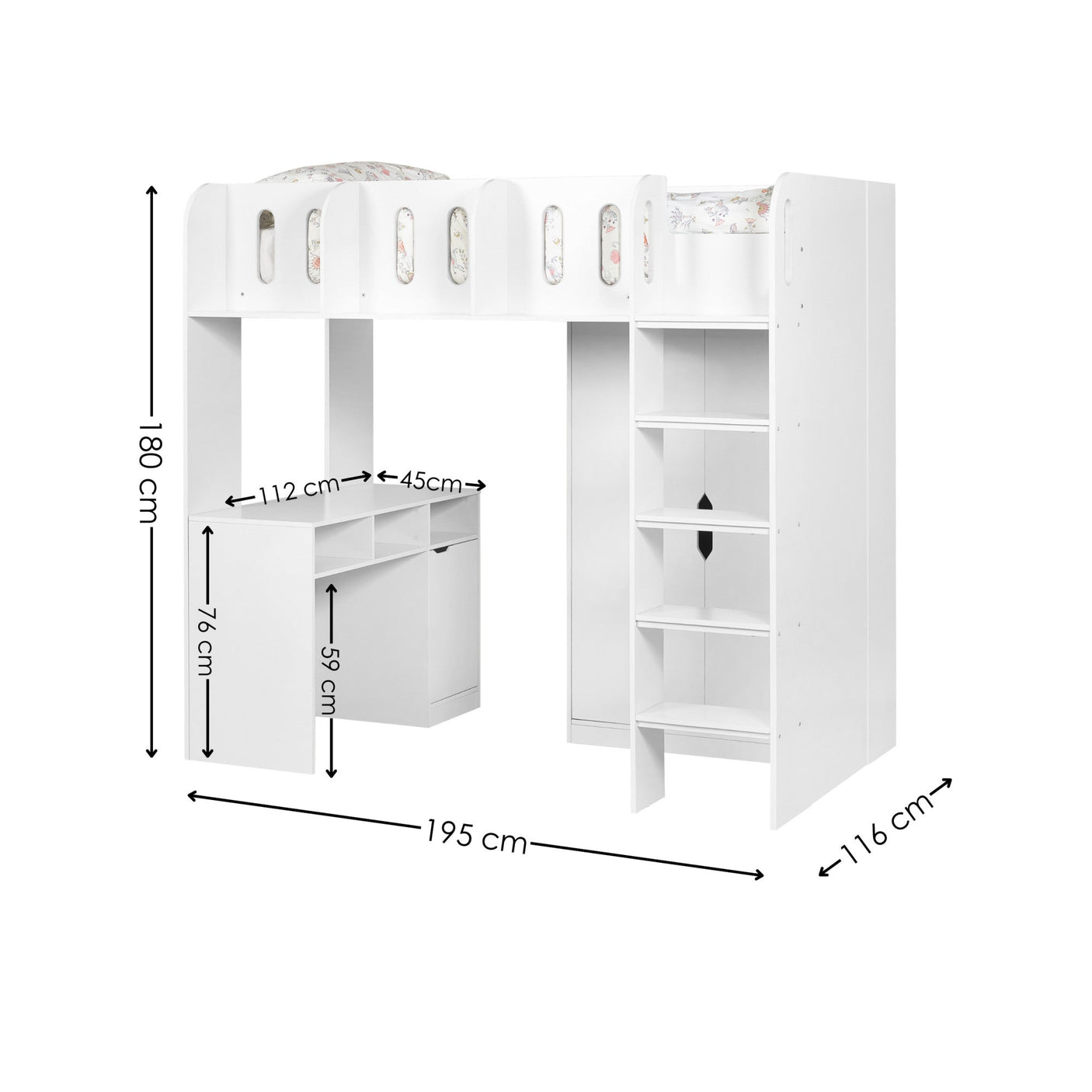 Vision high Sleeper - White - VIS101