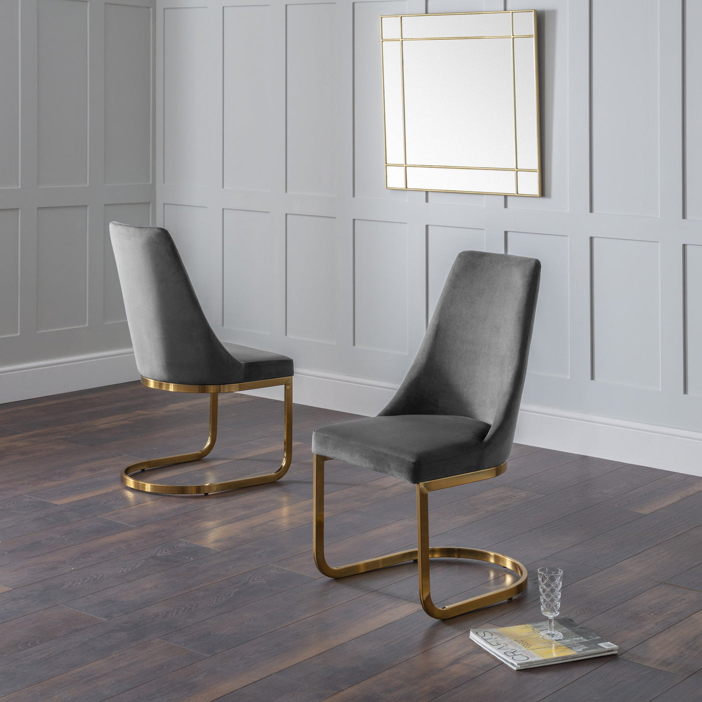 Vittoria Cantilever Dining Chairs (Set of 2) - Blue - VIT004