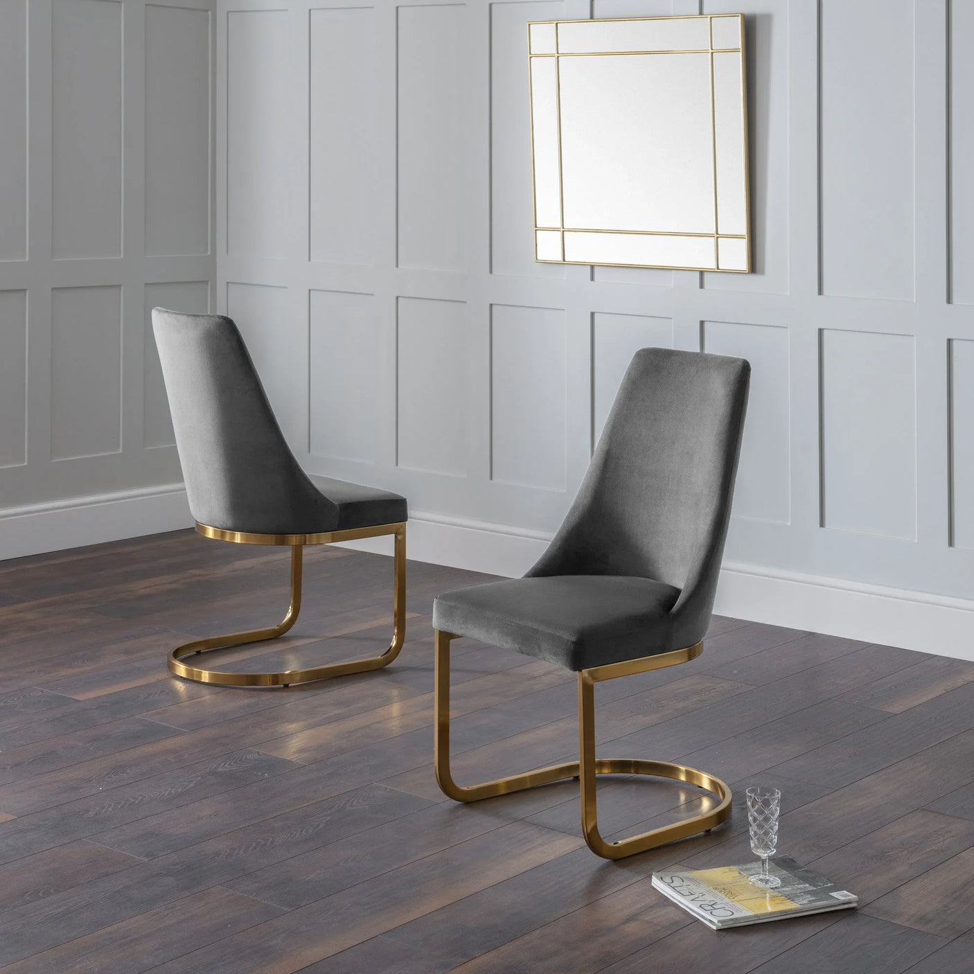 Vittoria Cantilever Dining Chairs (Set of 2) - Blue - VIT004