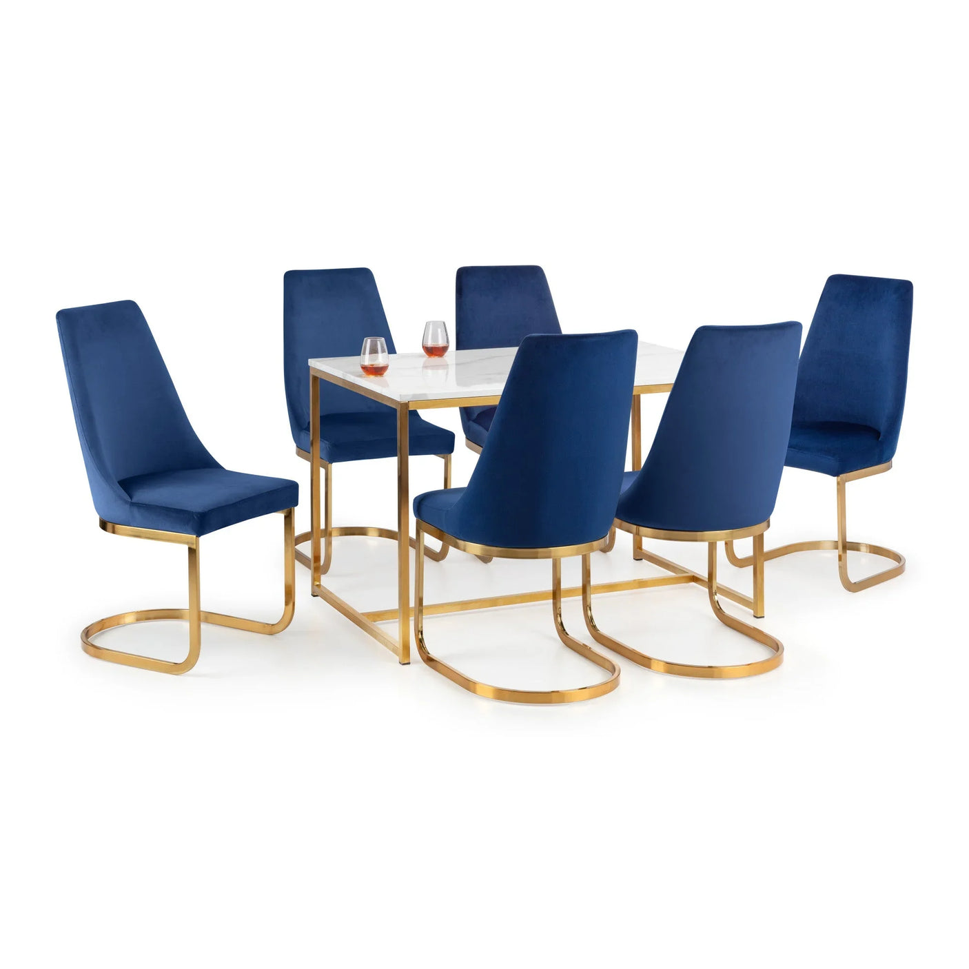 Vittoria Cantilever Dining Chairs (Set of 2) - Blue - VIT004