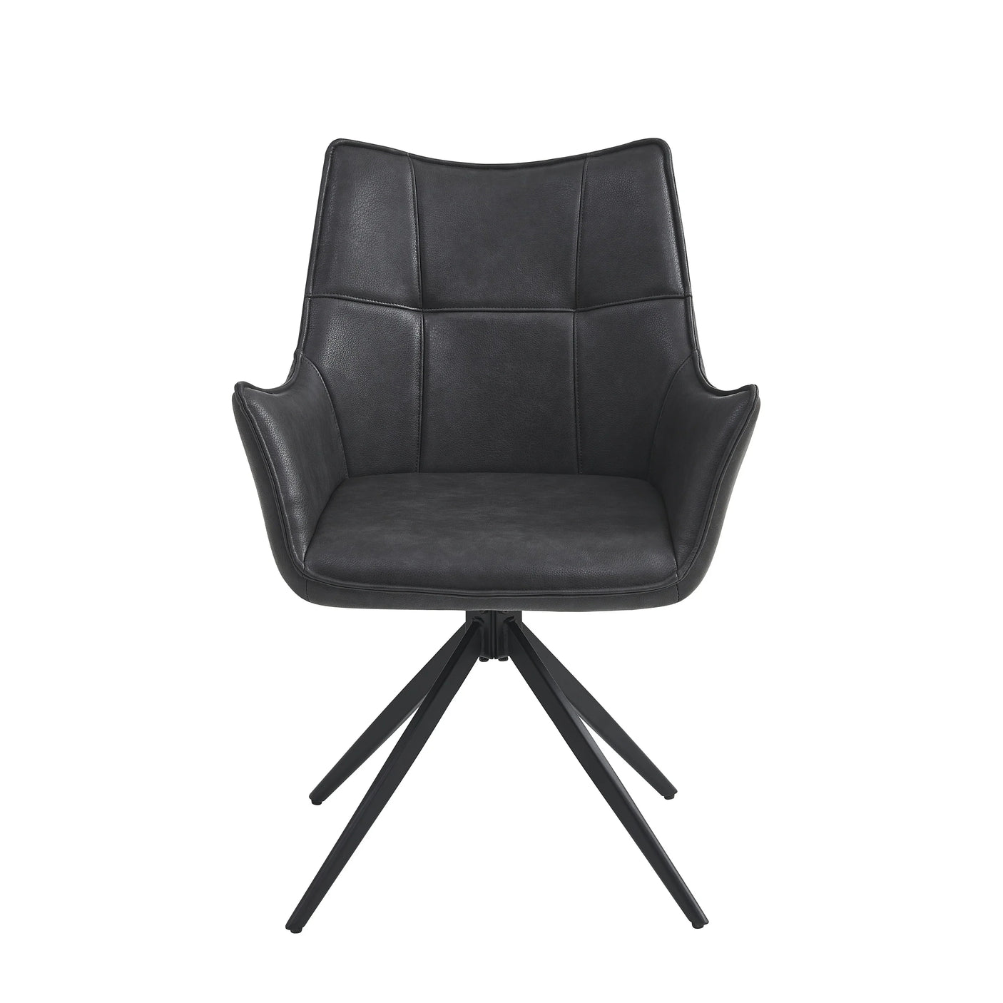 Charcoal PU Dining Armchair - Contemporary Comfort for Your Space