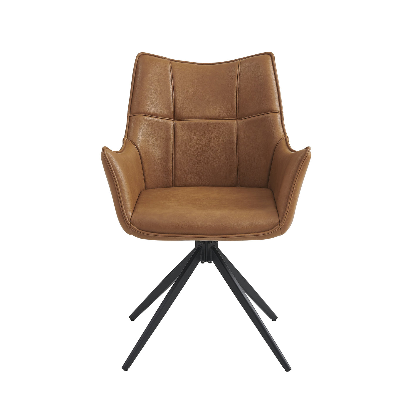 Stylish Tan PU Dining Armchair for Modern Homes