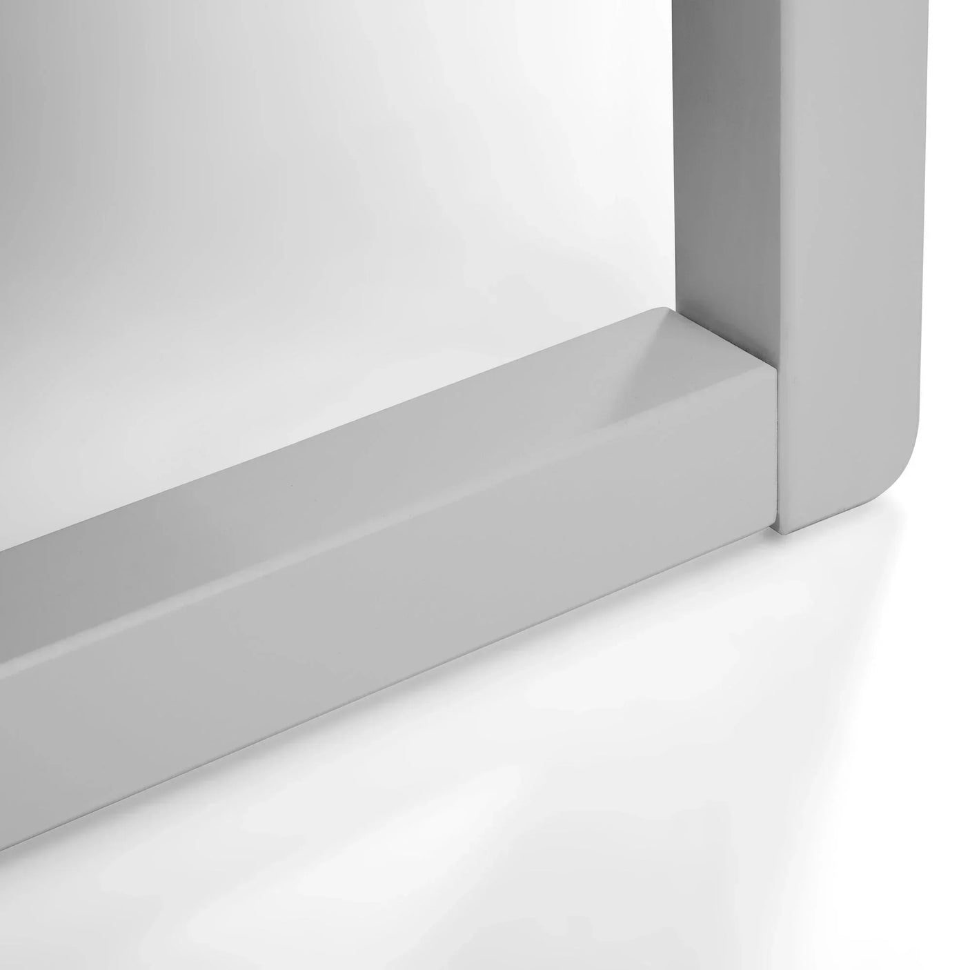 Dove grey bed frame foot detail with smooth finish and sturdy construction