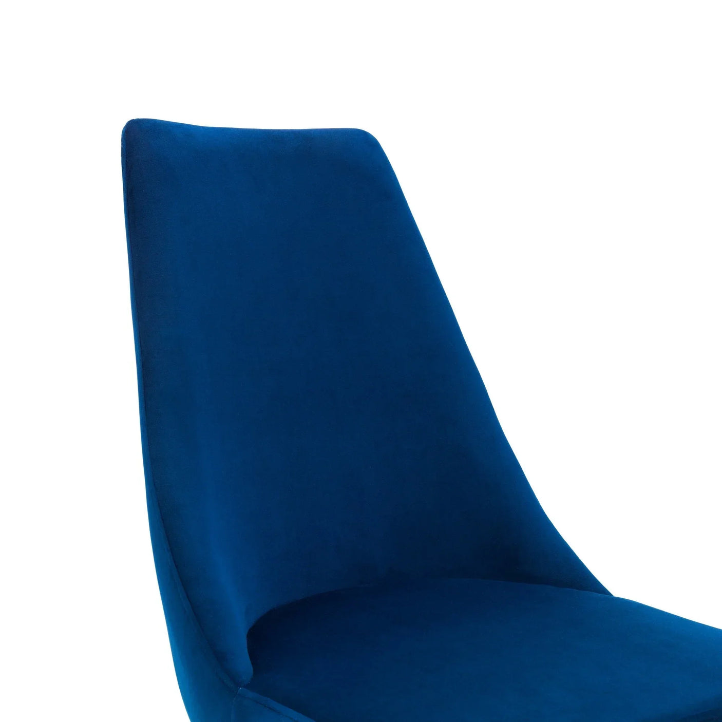 Blue cantilever chair with high backrest close-up