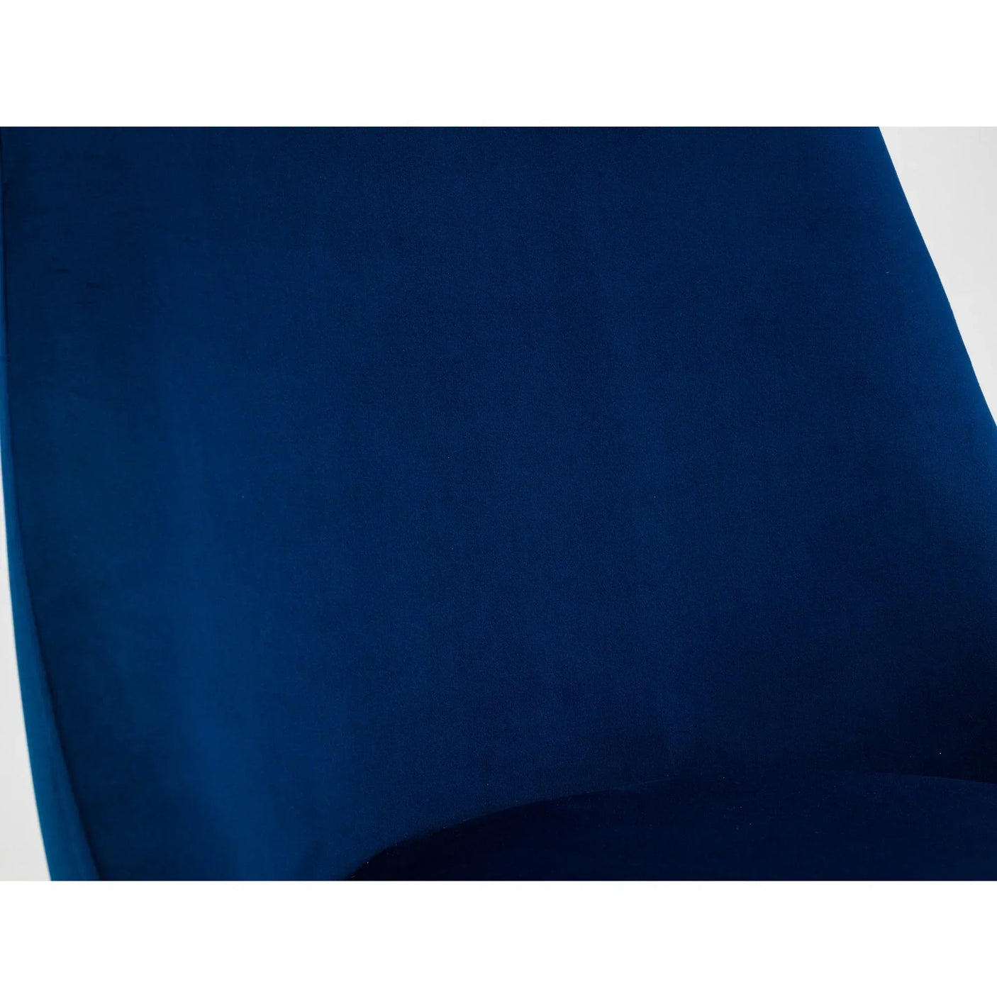 Close up of blue fabric cantilever chair backrest