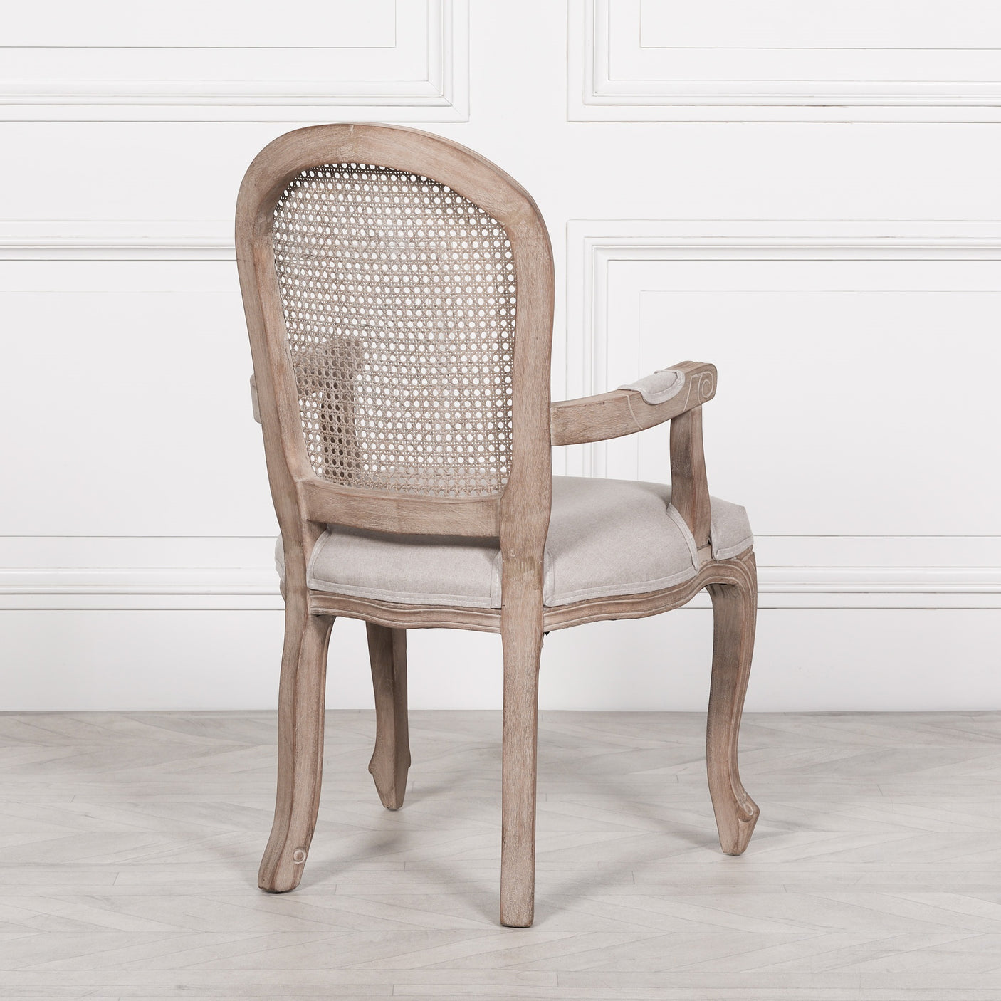 Wooden Carver Louis Upholstered Dining Arm Chair