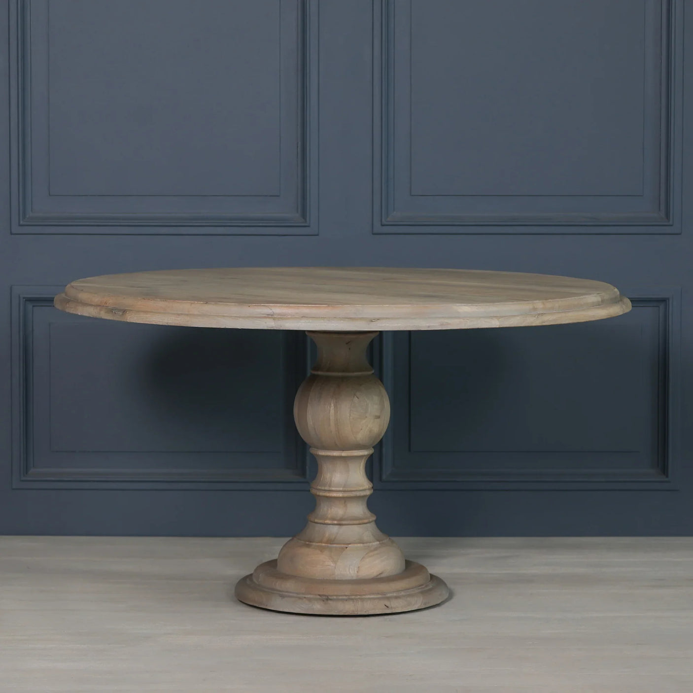 Rustic Wooden Round Dining Table 147cm