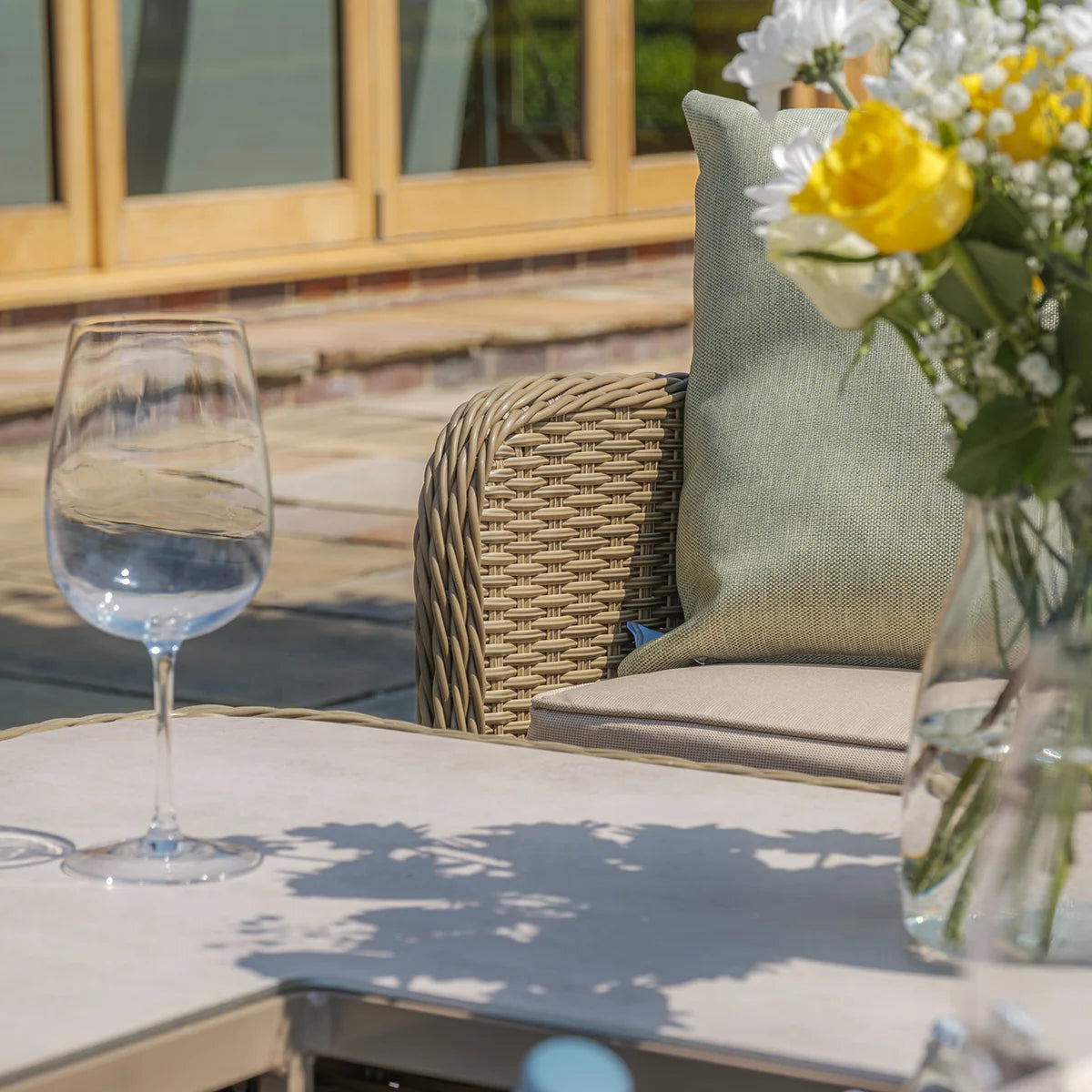 Winchester Royal U-Shaped Sofa Set with Rising Table - Ceramic Top