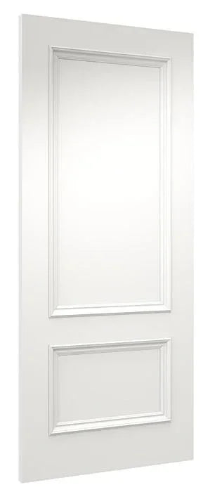 White interior panel door with two rectangular raised moulded panels