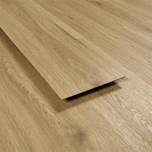 Weathered cedar vinyl flooring plank with wood grain texture on flat surface