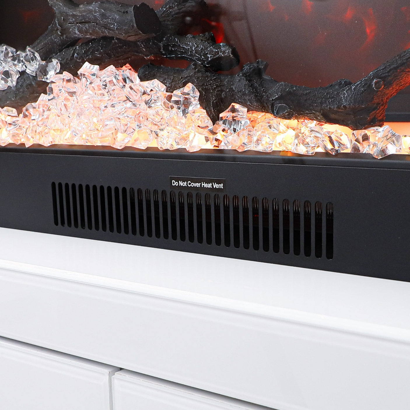 3D LED Fireplace with Speakers