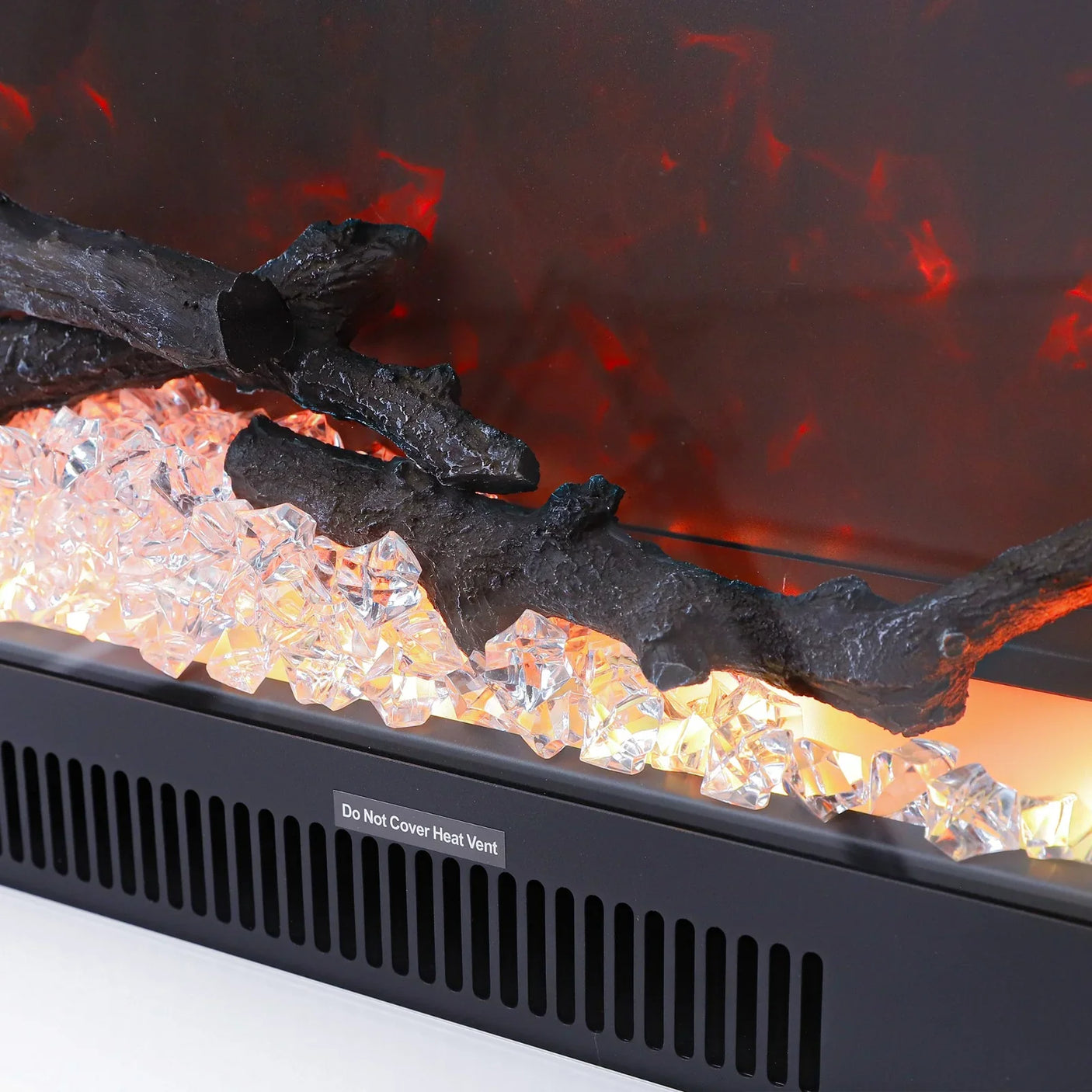 3D LED Fireplace with Speakers