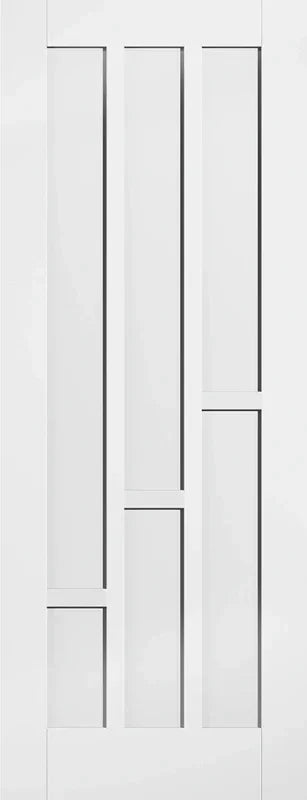 white coventry internal door with modern vertical panel design