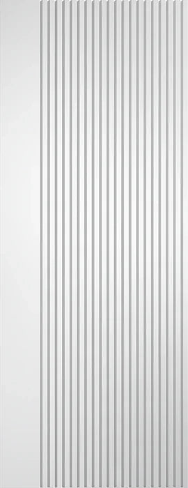 White Melbourne panel door with vertical groove detail, modern interior design feature