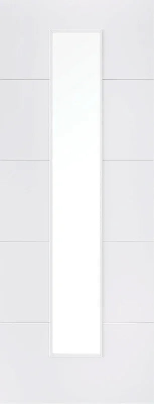 White primed Santandor glazed internal door with vertical glass panel