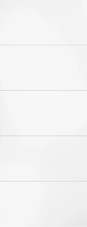 White primed Santandor internal door with five horizontal panels