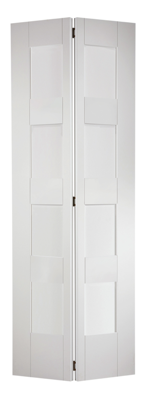 White Shaker Glazed 4L Bi Fold - Standard - 1981 x 686 (27") x 35mm