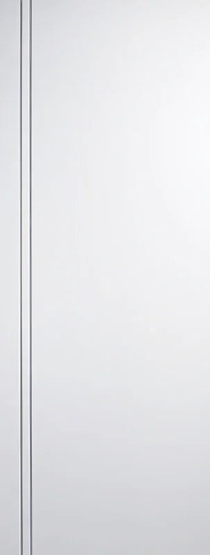 White wardrobe door panel with simple vertical groove detail close up