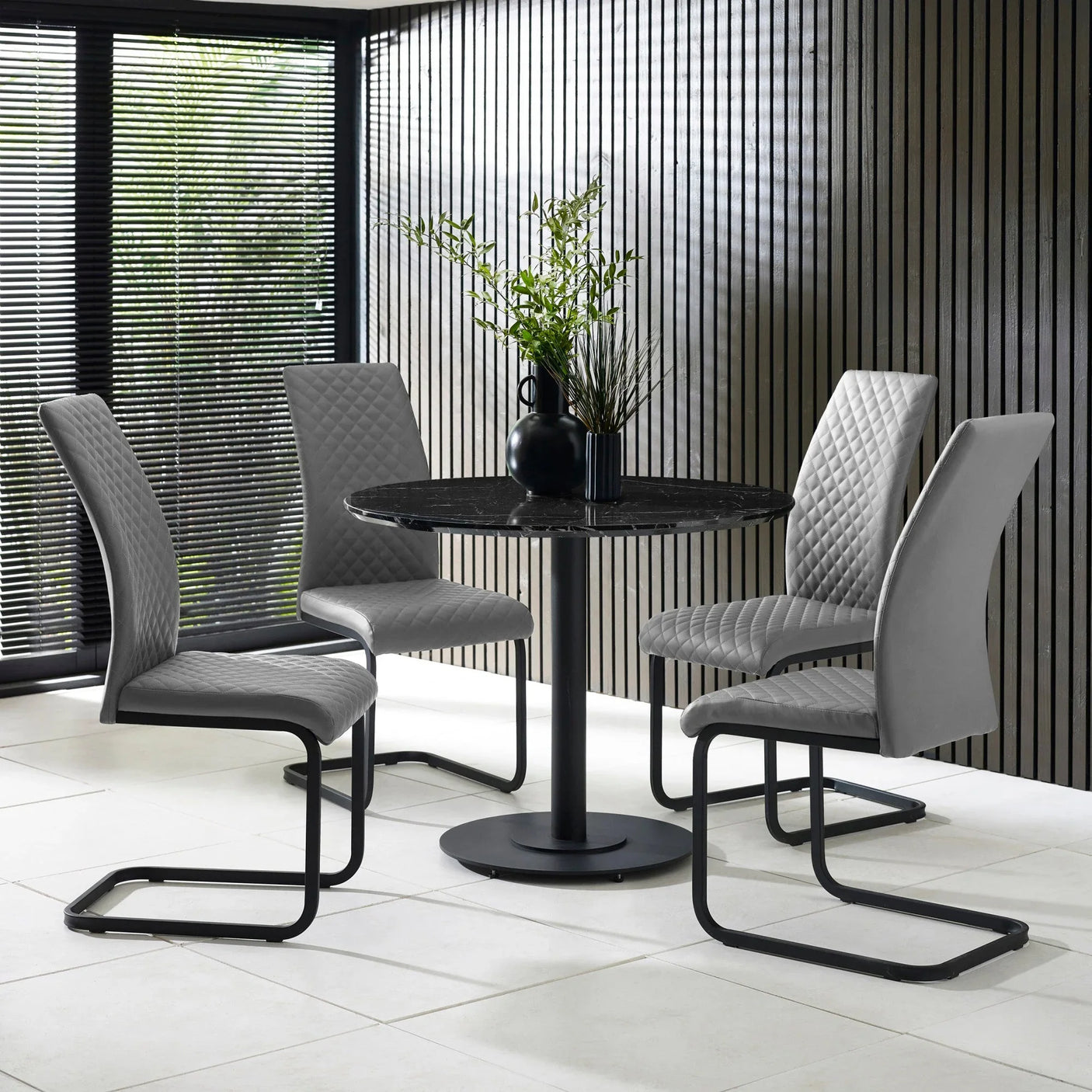 Xavier Dining Chair (Set of 4) - Grey - XAV101