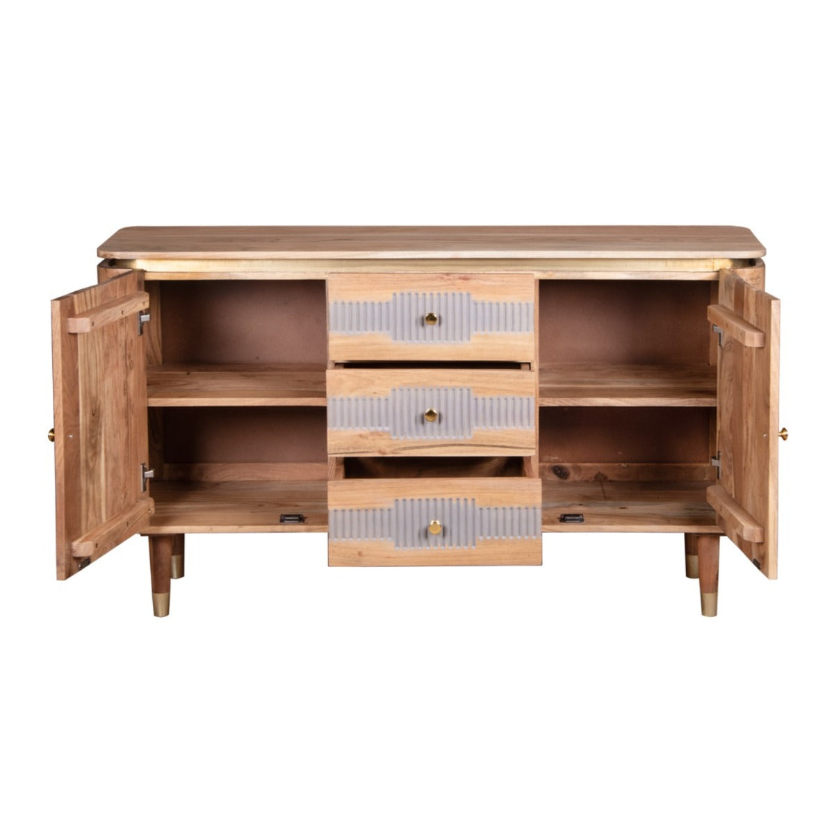 Wilton sideboard made from solid acacia wood with grey finish
