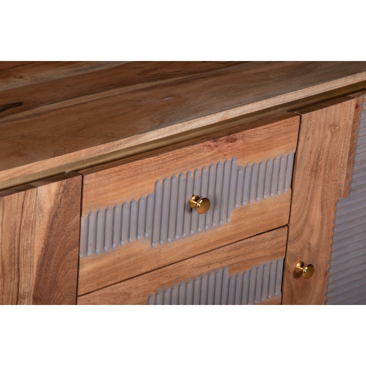 Wilton sideboard made from solid acacia wood with grey finish