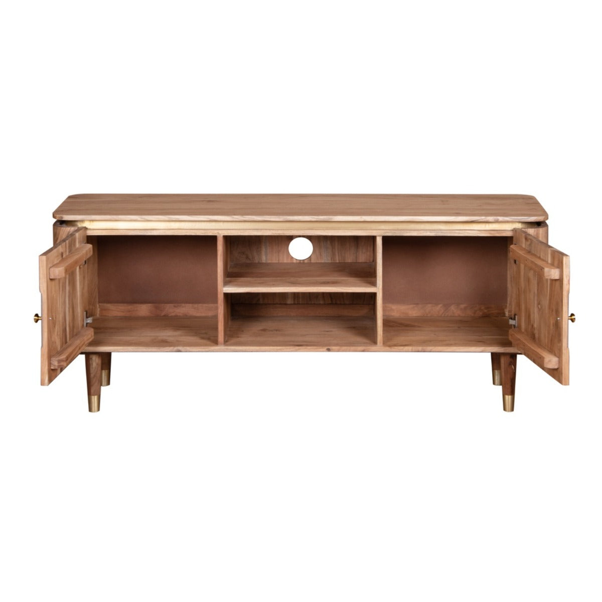 Stylish Wilton Acacia Wood TV unit in natural and grey finish