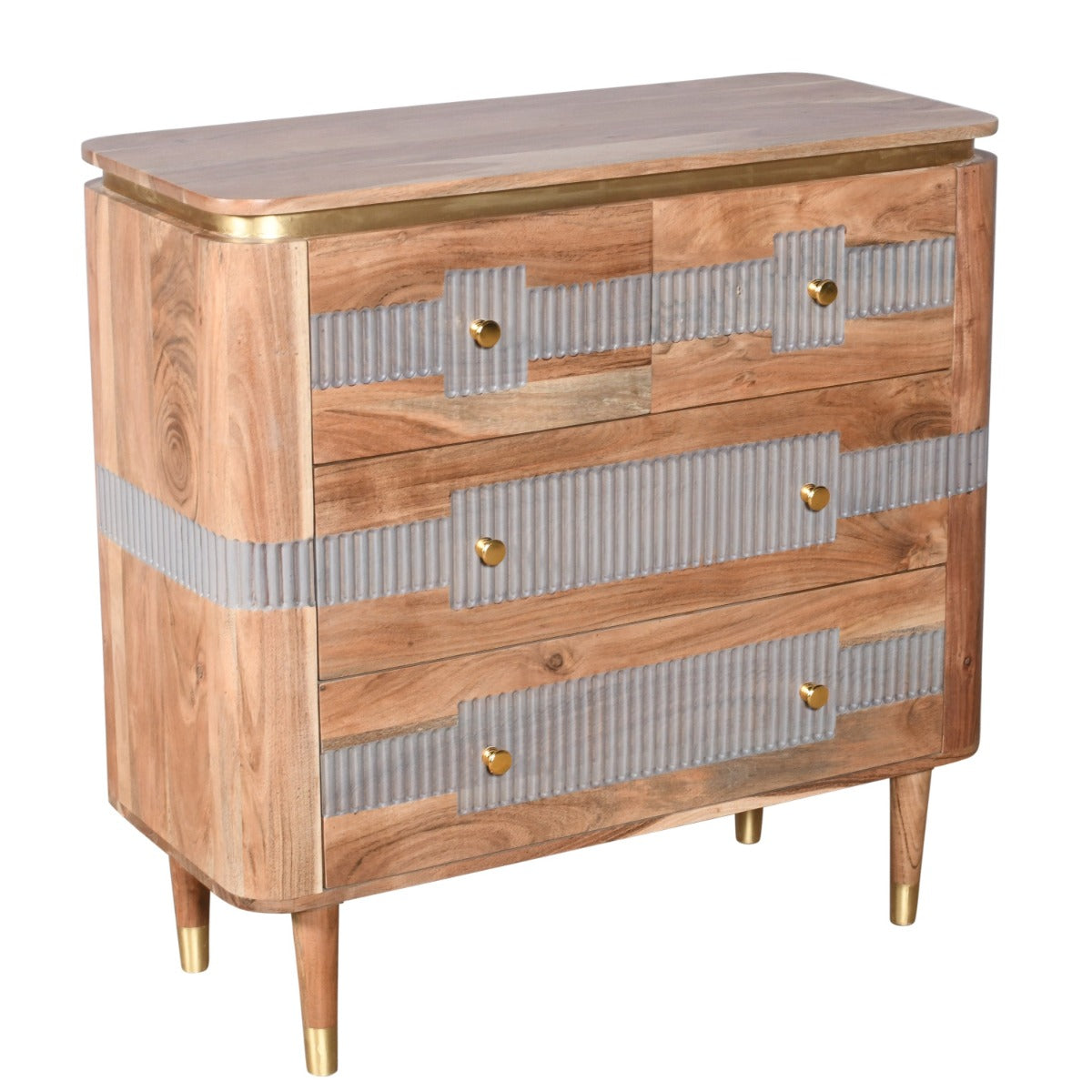 Stylish Wilton 4 Drawer Chest made of natural acacia wood