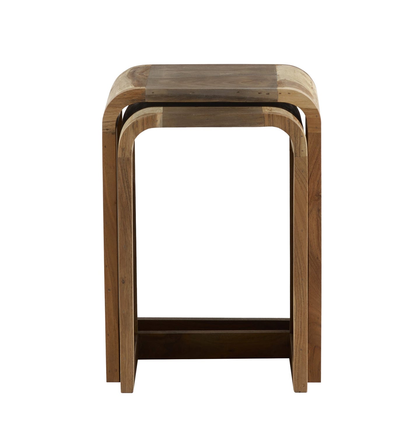Aspen nest of 2 tables in solid hardwood with a two-tone finish