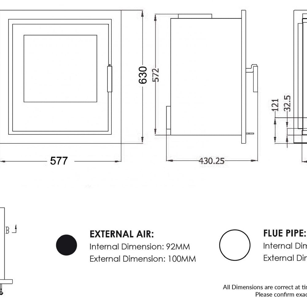 Athens 500 6.2kW Multi Fuel (Eco) - Technical Drawing