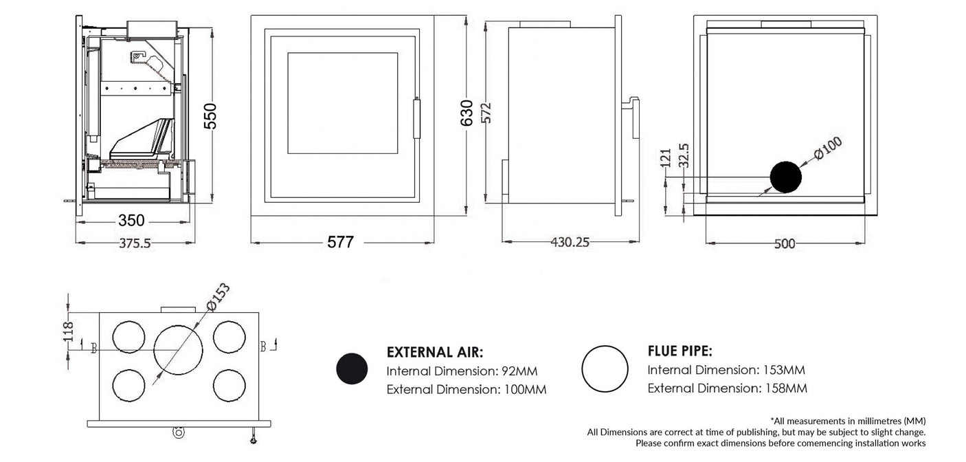Athens 500 6.2kW Multi Fuel (Eco) - Technical Drawing